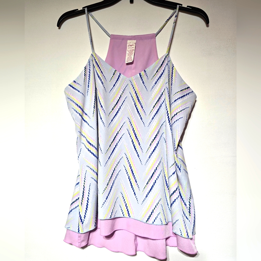 CANDIES REVERSIBLE Chevron Patterned Spaghetti Strap Top. Size M